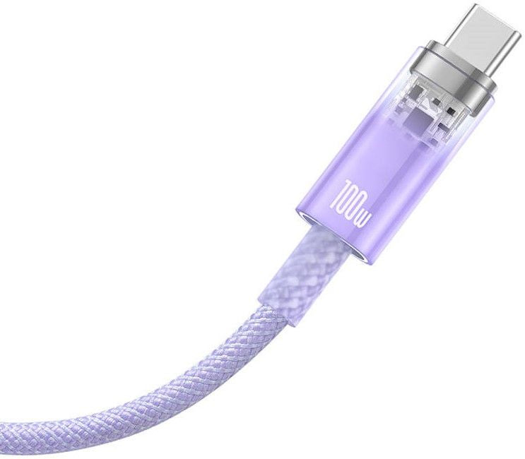 Baseus Explorer 100W USB-A - USB-C Cable with Intelligent Temperature Sensor 1m - Purple