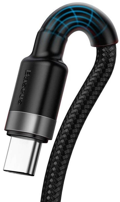 Baseus Cafule USB-C Cable Huawei SuperCharge, QC 3.0, 5A 1m (Black+Gray)