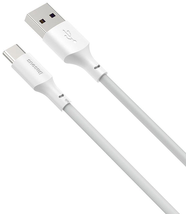 Baseus Simple Wisdom Data Cable Kit USB to Type-C 5A (2PCS/Set）1.5m White