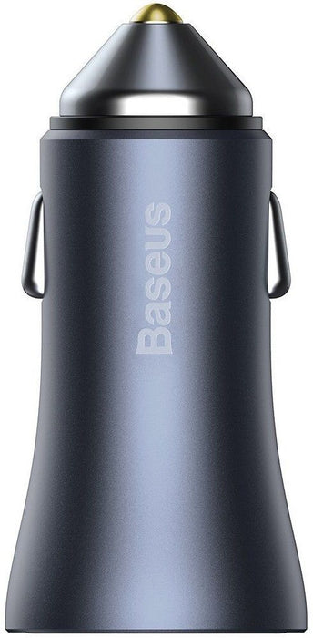 Baseus Golden Contactor Pro Car Charger USB + USB-C, QC4.0+, PD, SCP, 40W (gray) + Cable USB-C do iP 1m (black)