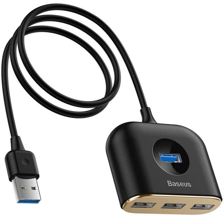 Baseus Square Round USB Adapter, HUB USB 3.0 to 1x USB 3.0 + 3x USB 2.0.1m (Black)