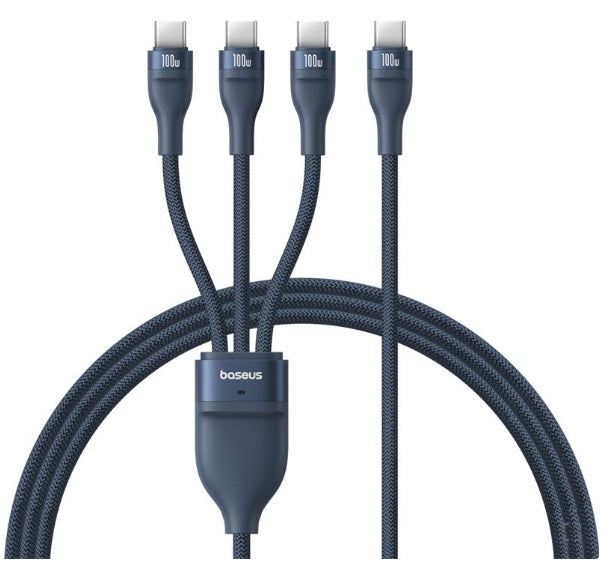 Baseus Fast Charging Cable Flash Series Type C to C+C+C Blue