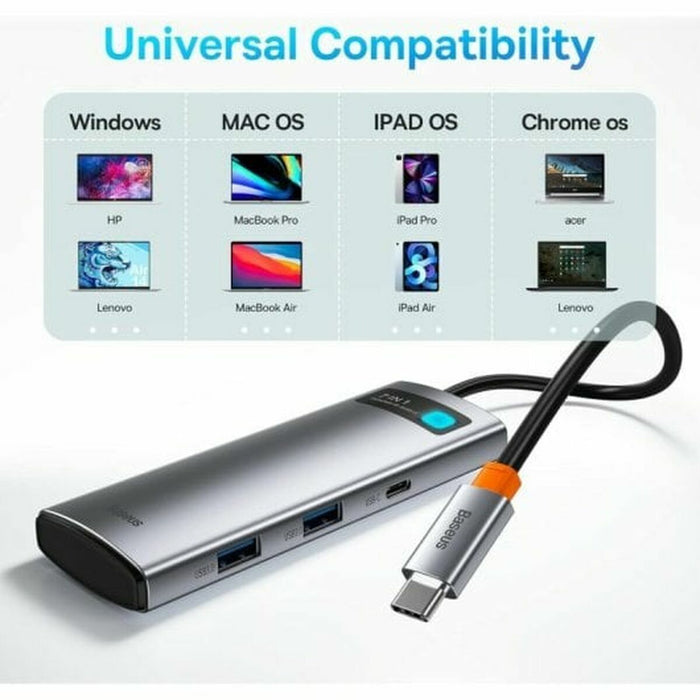Baseus Hub Adapter 7in1 USB-C to 2x USB 3.0 + HDMI + USB-C PD