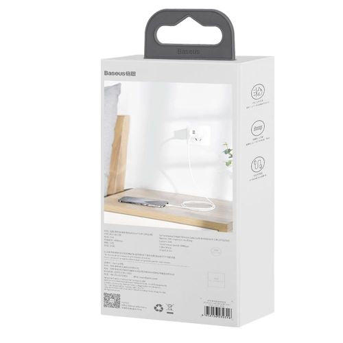 Baseus Simple Wisdom Data Cable Kit USB to Lightning 2.4A (2PCS/Set）1.5m White