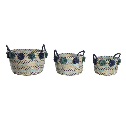 Basket set DKD Home Decor polypropylene Pompoms 46 x 44 x 34 cm - Баня<<<Дом Градина<<<BigBuy&&&Аксесоари и