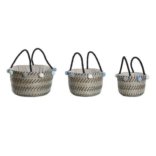 Basket set DKD Home Decor Pompoms 43 x 43 x 43 cm - Баня<<<Дом Градина<<<BigBuy&&&Аксесоари и кранчета<<<Баня<<<Дом