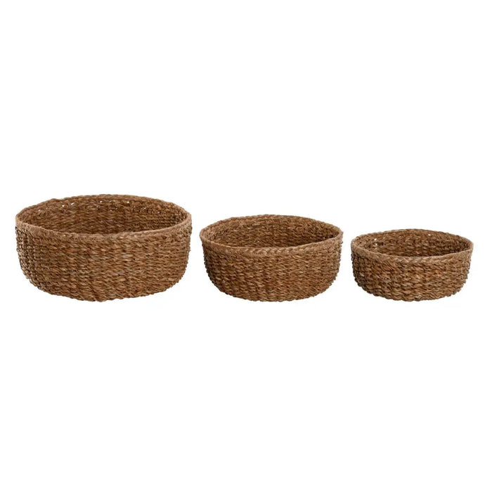 Basket set Home ESPRIT Natural Fibre Boho 30 x 30 x 13 cm - Аксесоари и кранчета<<<Баня<<<Дом Градина<<<BigBuy
