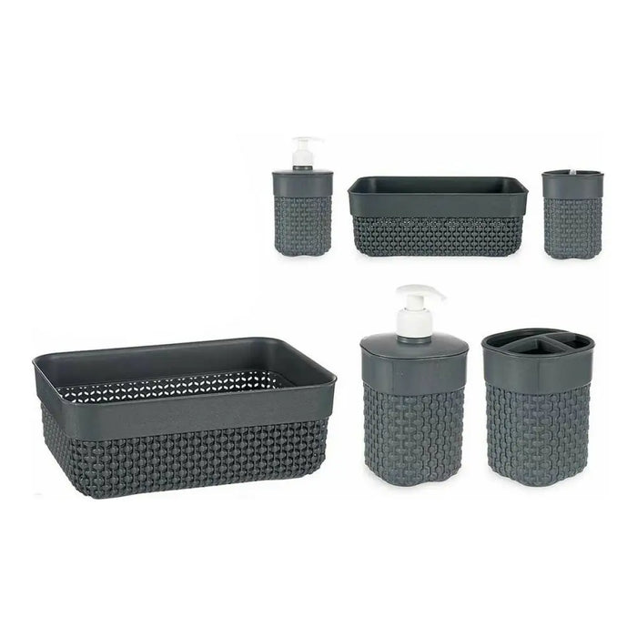 Bath Set Berilo Anthracite Plastic - Баня<<<Дом Градина<<<BigBuy&&&Аксесоари и кранчета<<<Баня<<<Дом Градина<<<BigBuy