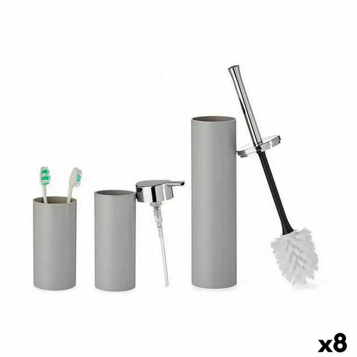 Bath Set Berilo Grey Plastic 16,5 x 8 x 32,5 cm (8 Units) - Баня<<<Дом Градина<<<BigBuy&&&Аксесоари и