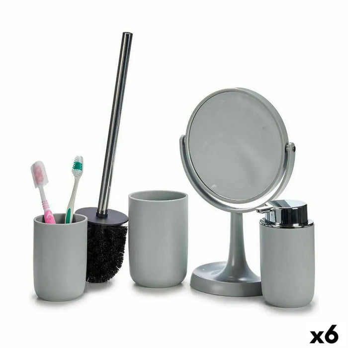 Bath Set Berilo Grey polypropylene 16,5 x 29,5 x 17 cm 4 Pieces (6 Units) - Баня<<<Дом Градина<<<BigBuy&&&Аксесоари и