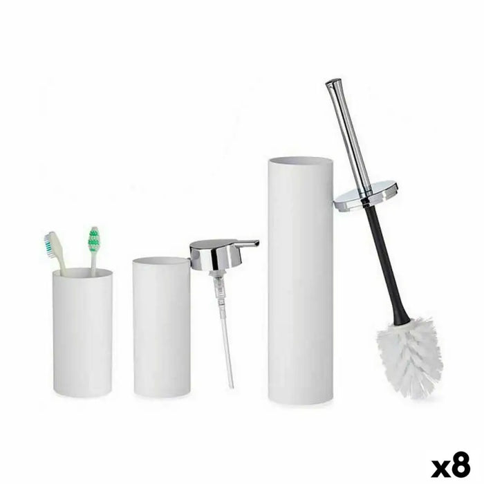 Bath Set Berilo White Plastic 16,5 x 8 x 32,5 cm (8 Units) - Баня<<<Дом Градина<<<BigBuy&&&Аксесоари и