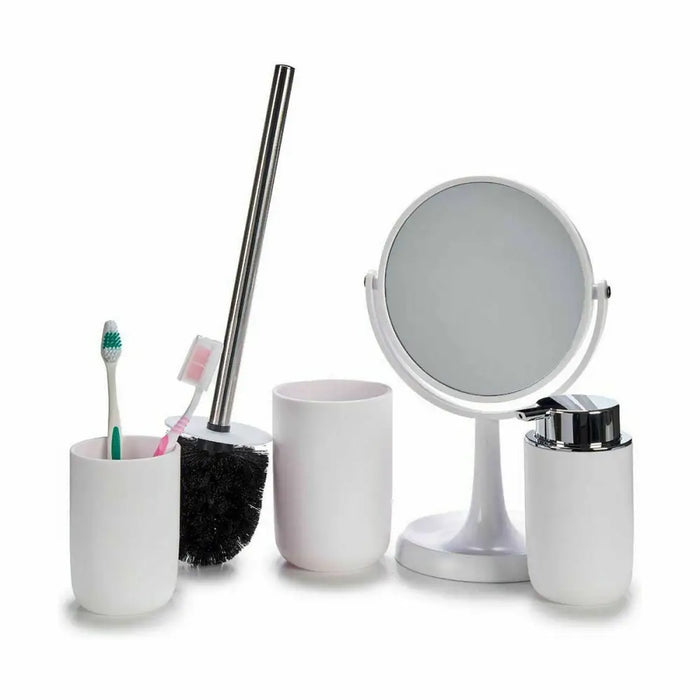 Bath Set Berilo White polypropylene 16,5 x 29,5 x 17 cm 4 Pieces (6 Units) - Баня<<<Дом Градина<<<BigBuy&&&Аксесоари и