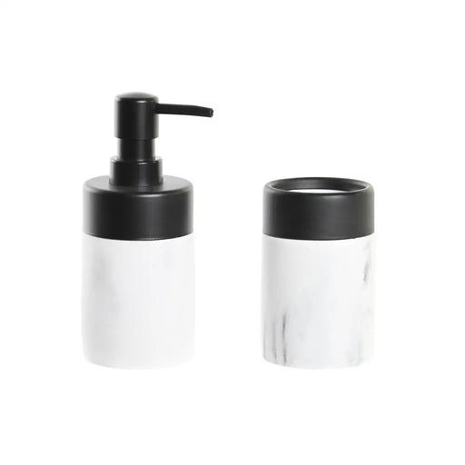 Bath Set DKD Home Decor White Black White/Black Metal Resin Modern 7,2 x 7,2 x 16,4 cm - Баня<<<Дом