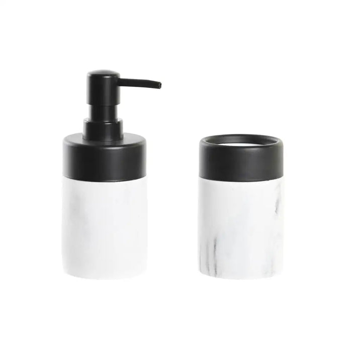 Bath Set DKD Home Decor White Black White/Black Metal Resin Modern 7,2 x 7,2 x 16,4 cm - Баня<<<Дом