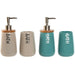 Bath Set Home ESPRIT Beige Turquoise Bamboo ABS Dolomite 9 x 8,5 x 19 cm (2 Units) - Баня<<<Дом