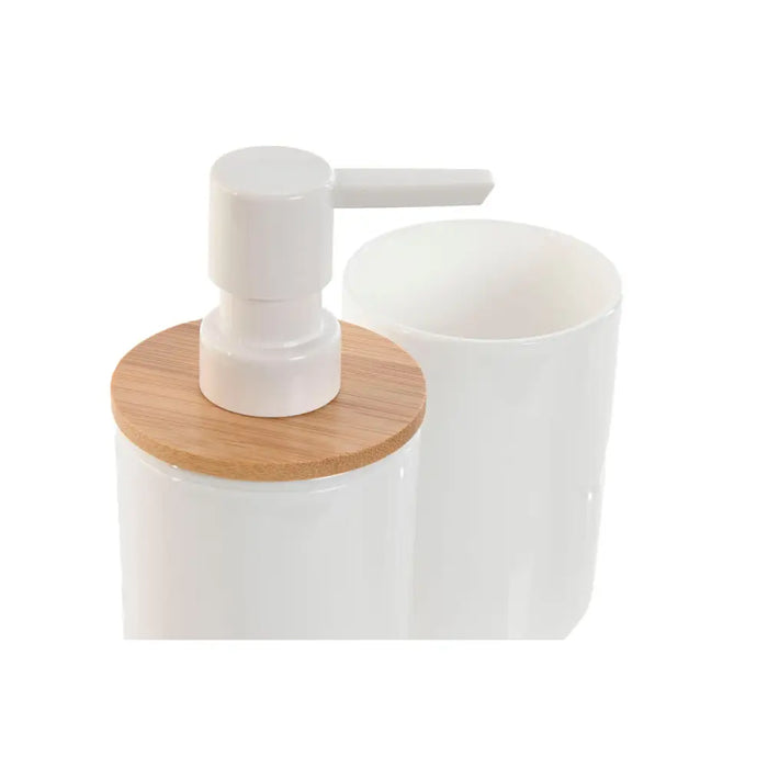 Bath Set Home ESPRIT White Natural Bamboo polystyrene 7 x 7 x 16 cm - Баня<<<Дом Градина<<<BigBuy&&&Аксесоари и