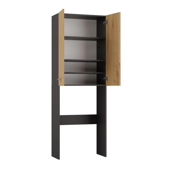 Bathroom cabinet POLA DD 64x30xH180 anthracite/artisan - Bathroom shelvesMLA-REG<<<Bathroom furnitureMLA<<<ActionPL