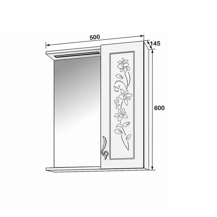 BATHROOM CABINET WITH MIRROR GERA COLORS 50 - Мебели<<<Мебели и огледала за баня<<<Баня<<<Praktiker
