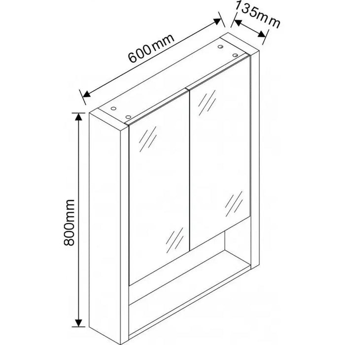 BATHROOM CABINET WITH MIRROR INTER CERAMIC 6013-80 - Мебели<<<Мебели и огледала за баня<<<Баня<<<Praktiker&&&Мебели за