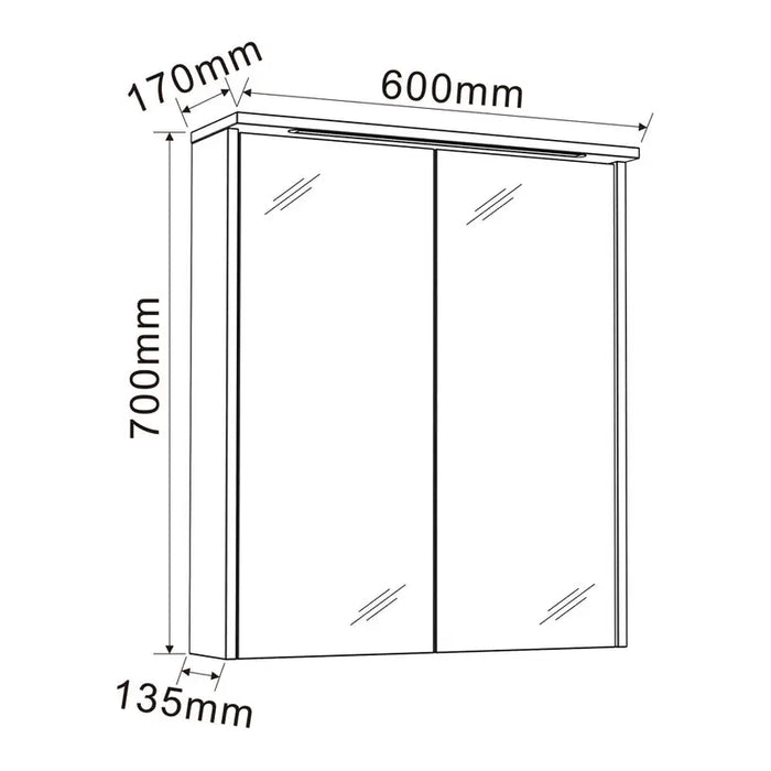 BATHROOM CABINET WITH MIRROR INTER CERAMIC OREN - Мебели<<<Мебели и огледала за баня<<<Баня<<<Praktiker