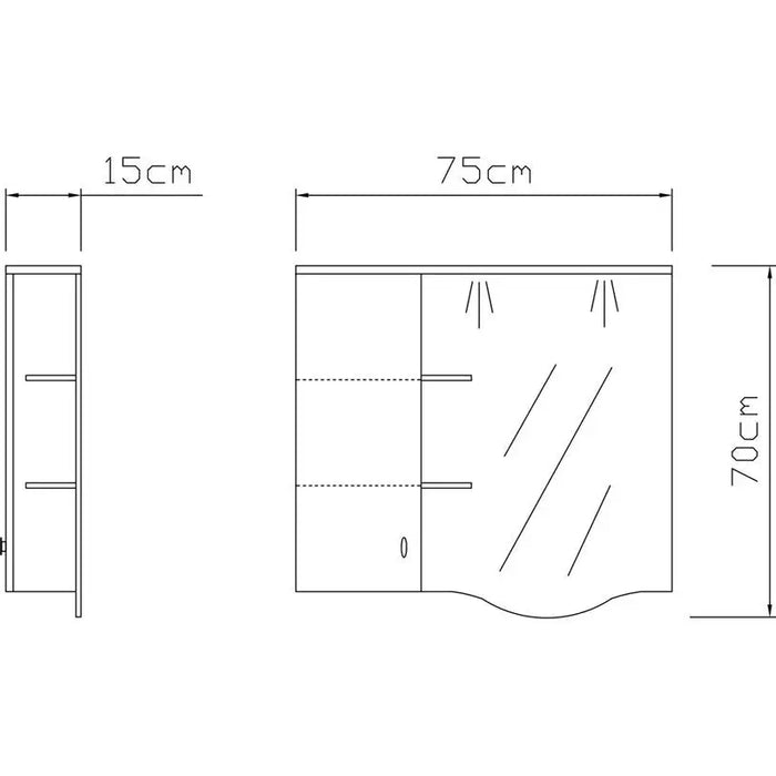 BATHROOM CABINET WITH MIRROR LEFT VICARD ELEKTRA - Мебели<<<Мебели и огледала за баня<<<Баня<<<Praktiker&&&Мебели за