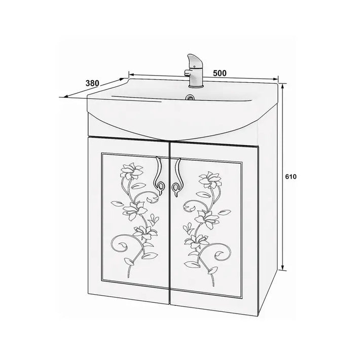 BATHROOM CABINET WITH WASHBASIN GERA COLORS 50 - Мебели<<<Мебели и огледала за баня<<<Баня<<<Praktiker