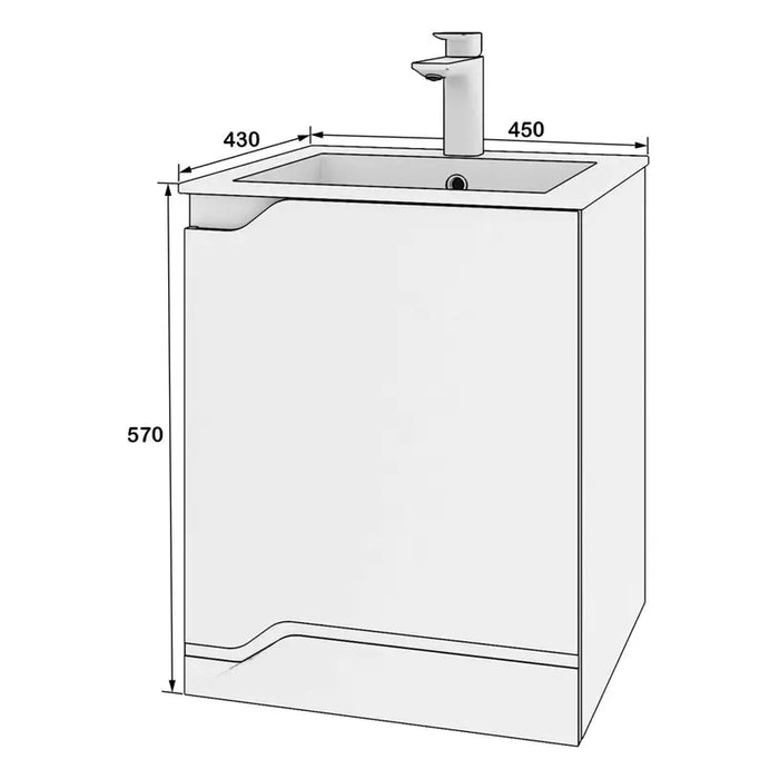 BATHROOM CABINET WITH WASHBASIN GERA LARA 45 - Мебели<<<Мебели и огледала за баня<<<Баня<<<Praktiker
