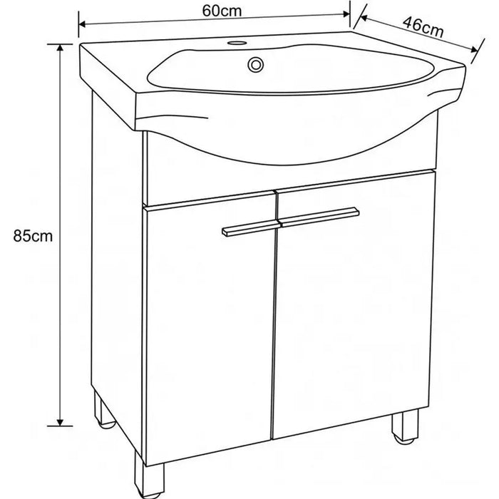 BATHROOM CABINET WITH WASHBASIN INTER CERAMIC CAIRO - Мебели<<<Мебели и огледала за баня<<<Баня<<<Praktiker&&&Мебели за