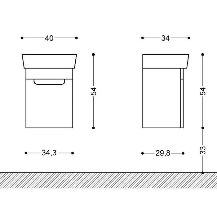 BATHROOM CABINET WITH WASHBASIN VYSOTA LUNA 40 - Мебели<<<Мебели и огледала за баня<<<Баня<<<Praktiker&&&Мебели за
