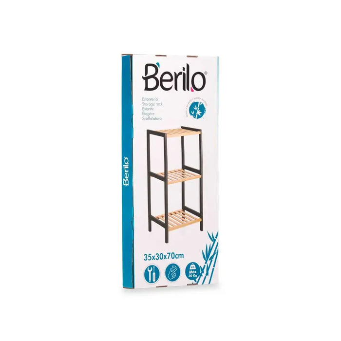 Bathroom Shelves Berilo Black Natural 35 x 30 x 70 cm 35,2 x 70 x 30,2 cm - Баня<<<Дом Градина<<<BigBuy&&&Аксесоари и