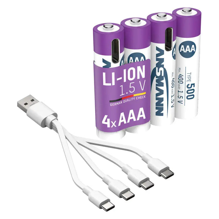BATTERIES ANSMANN 5378 500MAH USB-C - Батерии<<<Батерии и фенери<<<Осветление<<<Praktiker&&&Батерии и зарядни<<<Дом и