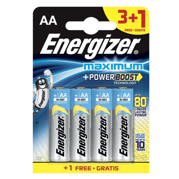 BATTERIES ENR MAX PLUS AA 3 + 1 CHP4 ENERGIZER PANASONIC - Батерии<<<Батерии и зарядни устройства<<<AmperelB2B