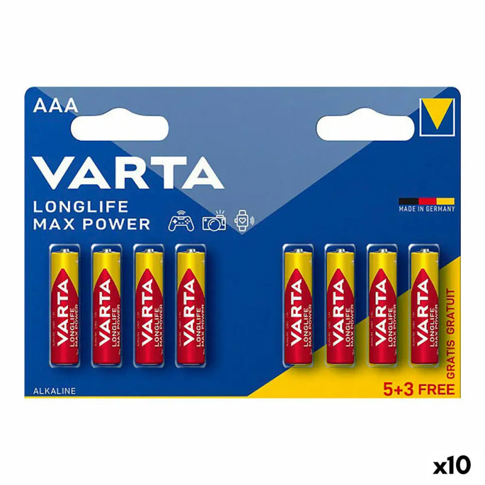 Batteries Varta longlife max power aaa - lr03 1,5 V AAA (8 Pieces) (10 Units) - Електроника Батерии<<<Компютри|