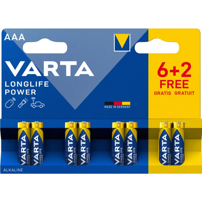 Batteries Varta LONGLIFE POWER AAA BLI 8 (6 + 2) - Батерии<<<Аксесоари за
