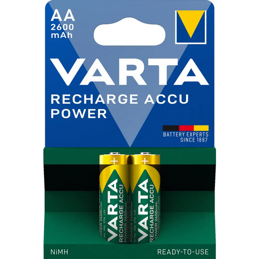 Batteries Varta RECH.ACCU POWER AA 2600mAh BLI 2 - Батерии<<<Аксесоари за телевизори<<<Аксесоари<<<TechMart