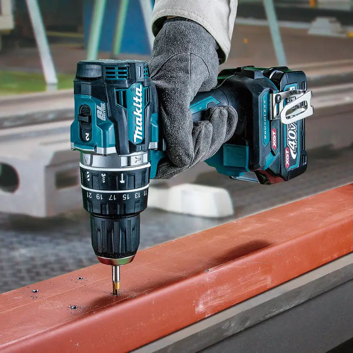 BATTERY BRUSHLESS IMPACT DRILL MAKITA HP002GA201 40 V 64.00 nm NUMBER OF BATTERIES 2 2.00 Ah SUITCASE - Акумулаторни