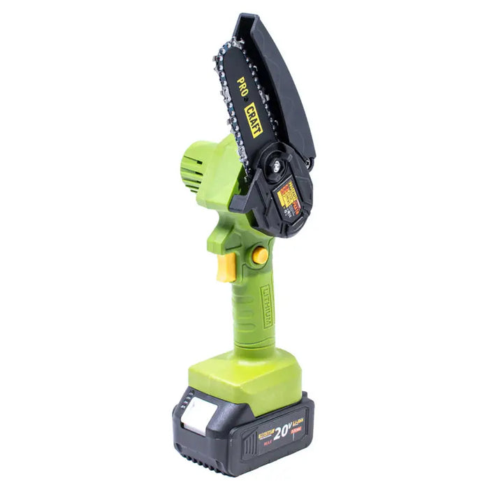 BATTERY BRUSHLESS MINI CHAIN SAW PROCRAFT PKA18 20 V NUMBER OF BATTERIES 1 2.00 Ah BAR LENGTH 10.00 cm BAR LENGTH 10.00