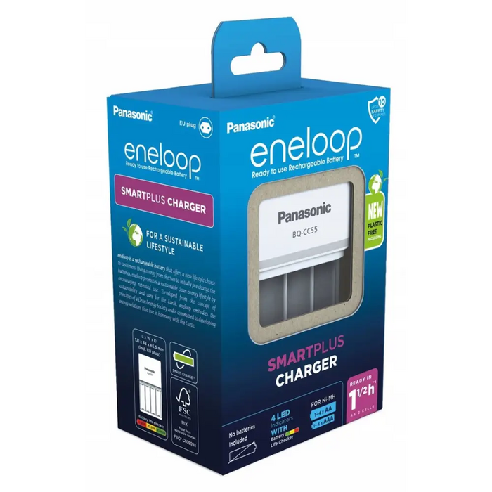 Battery charger PANASONIC Eneloop Smartplus BQ-CC55 (BQ-CC55E) - Battery chargersBAL-LAD<<<batteries