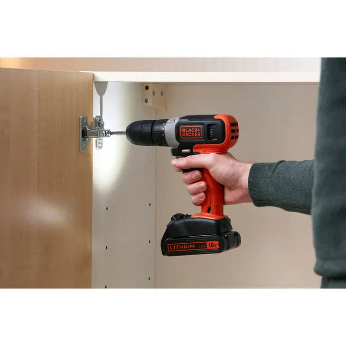 BATTERY DRILL BLACK&DECKER BCD001C1-QW 18 V 37.00 nm NUMBER OF BATTERIES 1 1.50 Ah - Акумулаторни бормашини и