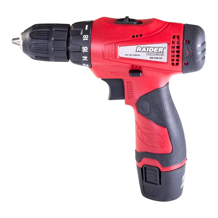 BATTERY DRILL RAIDER RD-CDL 33 12 V 24.00 nm NUMBER OF BATTERIES 1 1.50 Ah - Акумулаторни бормашини и