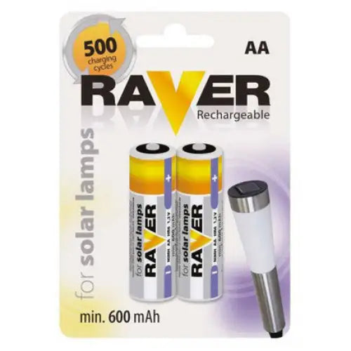 BATTERY FOR SOLAR AA 600MAH 2 PCS. BLISTER LAVARTRADE Raver - Соларни лампи<<<Външно