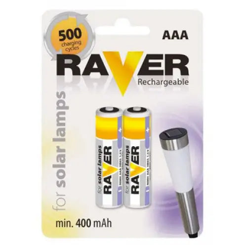 BATTERY FOR SOLAR AAA 400MAH 2 PCS. BLISTER LAVARTRADE Raver - Соларни лампи<<<Външно