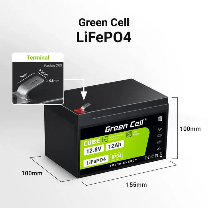 Battery for Uninterruptible Power Supply System UPS Green Cell LFPGC12V12AH 12 Ah - SAI<<<Електроника Периферни и