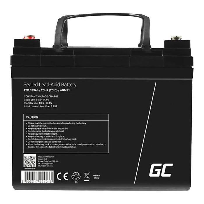 Battery for Uninterruptible Power Supply System UPS Green Cell AGM21 33 Ah 12 V - Batteries<<<Rechargeable