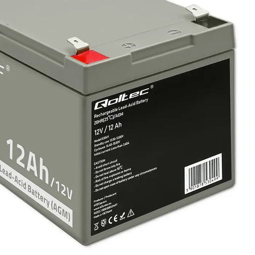 Battery for Uninterruptible Power Supply System UPS Qoltec 53049 12 Ah 12 V - BatteriesZSI-AKU<<<Emergency power