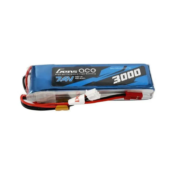 Battery Gens Ace 3000mAh 7.4V 1C 2S1P LiPo - Lithium and NiMH<<<Batteries<<<RC models<<<InnproXML