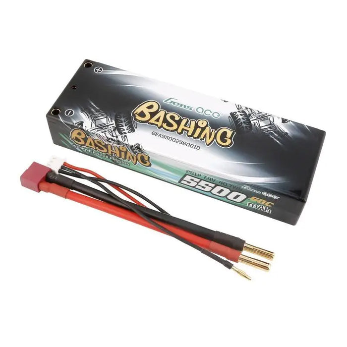 Battery Lipo Gens ace 5500mAh 2S 7.4V 60C HardCase RC 10# car with T-plug - Lithium and NiMH<<<Batteries<<<RC