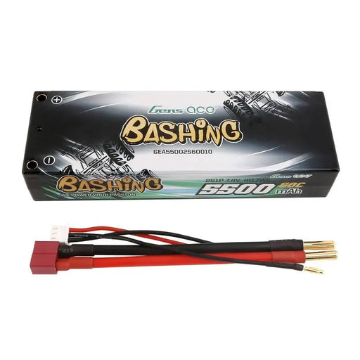 Battery Lipo Gens ace 5500mAh 2S 7.4V 60C HardCase RC 10# car with T-plug - Lithium and NiMH<<<Batteries<<<RC