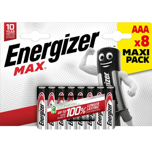 BATTERY MAX AAA 1.5V 8 PCS ENERGIZER MAX - Батерии<<<Батерии и фенери<<<Осветление<<<Praktiker&&&Алкални
