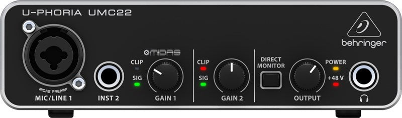 Behringer UMC22 supplementary music equipment Concert/Studio Pre-amp